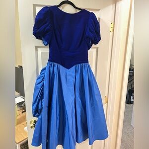 Vintage Blue Velvet Dress
